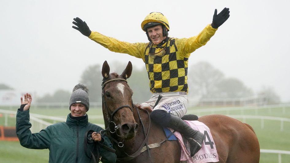 Paul Townend celebrates another Grade One win on State Man