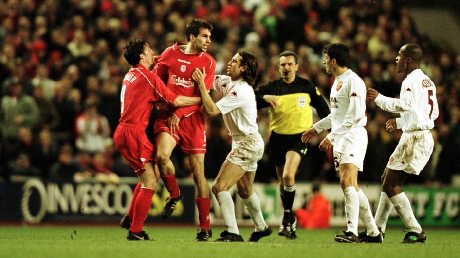 Liverpool v Roma in the 2001 Uefa Cup