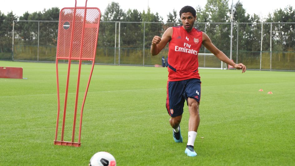 Mohamed Elneny, pictured in pre-season with Arsenal