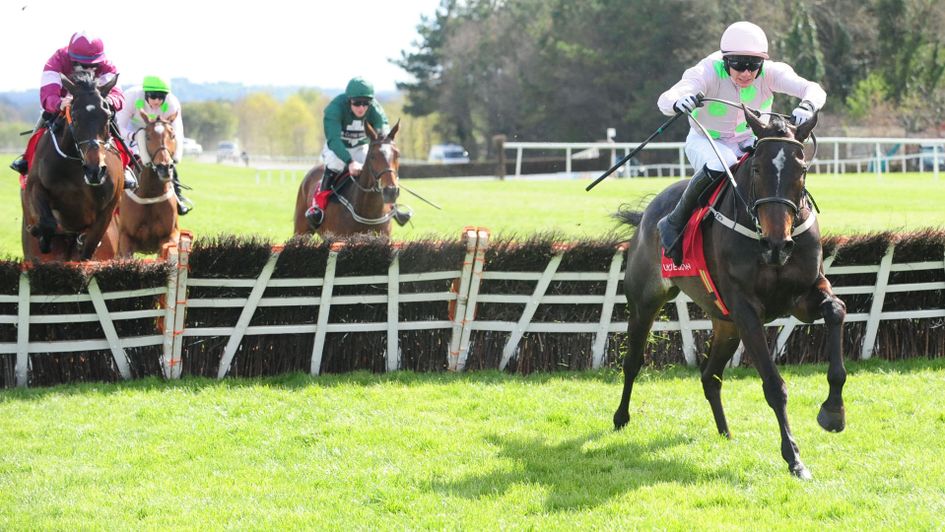 Benie Des Gods, driven by Paul Townend (right), wins EBF Champion Annie Power Mares from Irish Stallion Farms, Hurdle