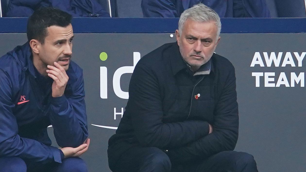 Jose Mourinho watches Tottenham in action at West Brom