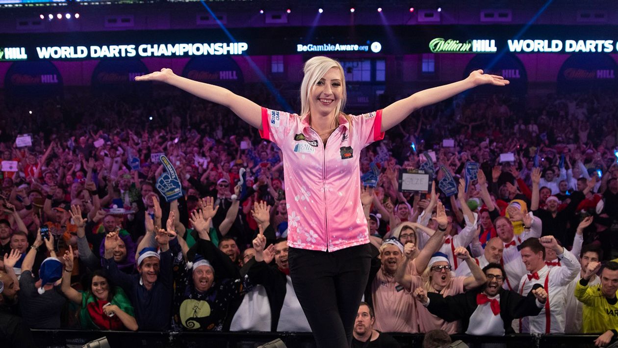 Watch Darts fans go crazy for Fallon Sherrock as the Queen of the Palace continues her reign