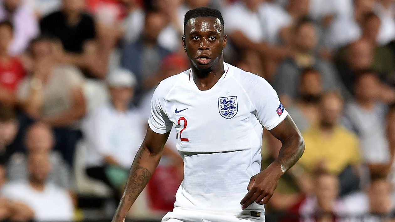 Aaron Wan-Bissaka in action for England u21s