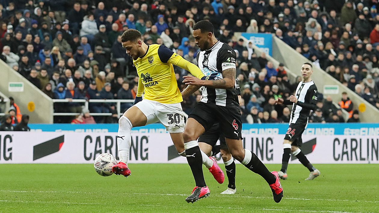 Marcus Browne: Oxford forward in action at St James' Park