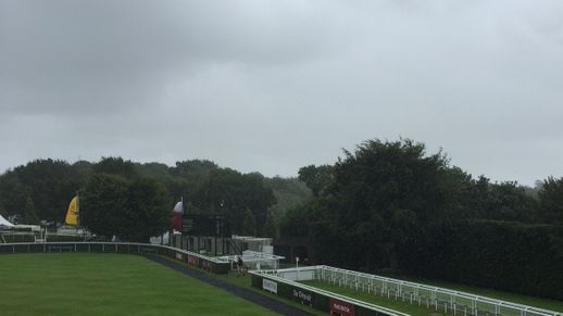 Rain clouds above the parade ring