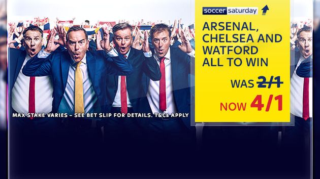 The Soccer Saturday Price Boost - 4/1 from 2/1!