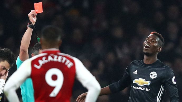 There will be no appeal over Paul Pogba's red card 
