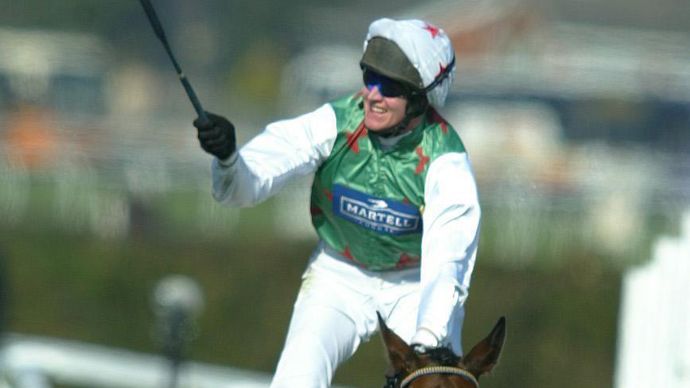 Barry Geraghty celebrates his National win on Monty's Pass