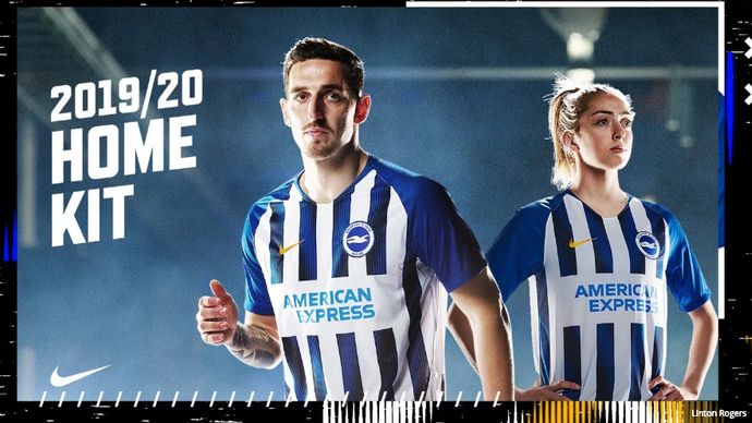 Brighton and Hove Albion's new home kit for the 2019/20 Premier League season