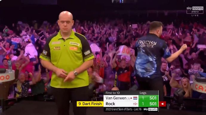 Scroll down to watch Josh Rock's nine-darter