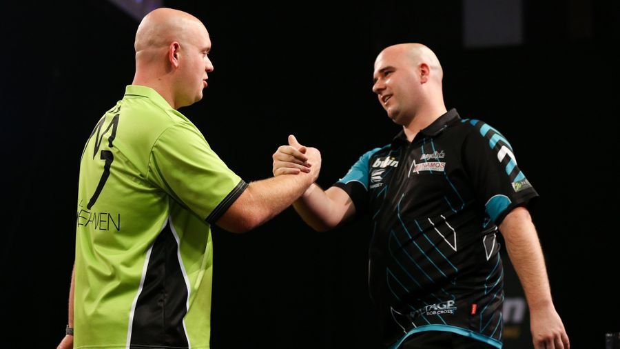 MVG and Rob Cross: Could they meet in the Players Championship Finals? (Picture: Lawrence Lustig/PDC)