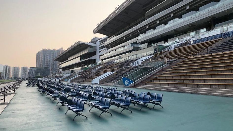 Empty stands on a recent race day at Sha Tin