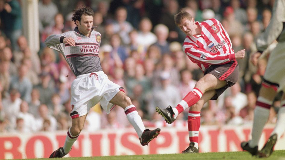 Ryan Giggs wearing the 96 grey kit