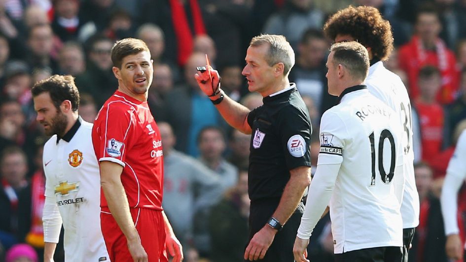 Liverpool captain Steven Gerrard sent off against Manchester United