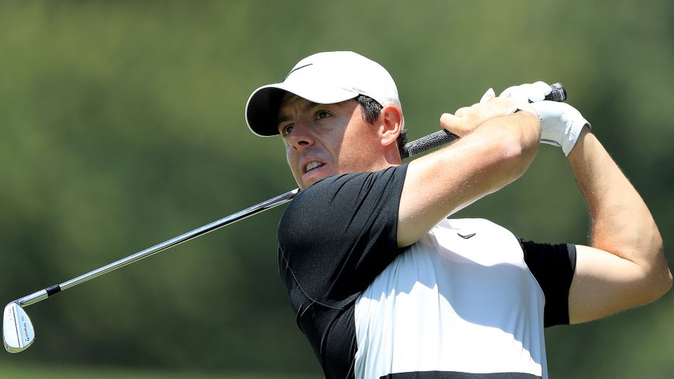Rory McIlroy in action during this practice round prior to the World Golf Championship-FedEx St Jude Invitational