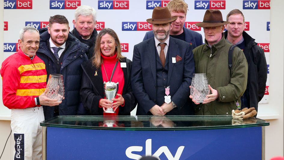 The trophy presentation for the Sky Bet Supreme