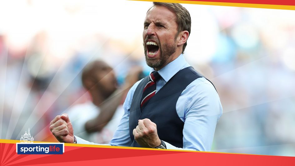 Gareth Southgate celebrates after England's 6-1 win over Panama