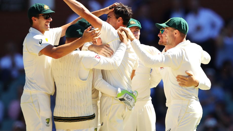 Australia celebrate the final England wicket
