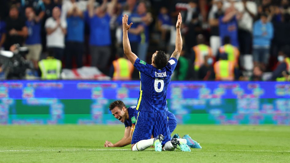 Thiago Silva celebrates Chelsea winning the Club World Cup