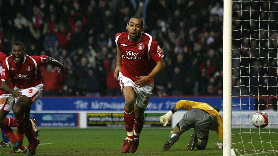Dexter Blackstock: Striker celebrates a goal for Nottingham Forest in 2010