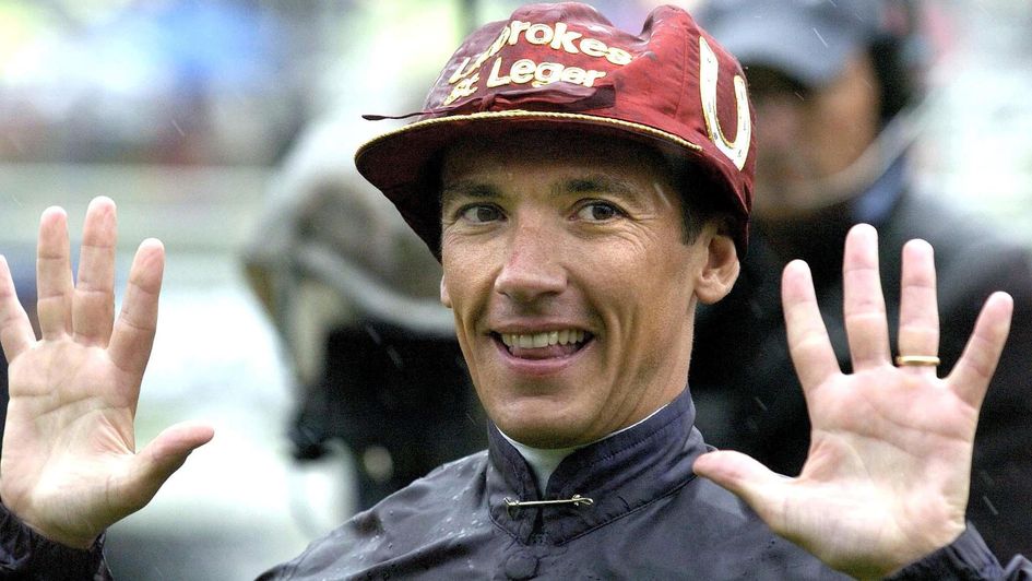 Frankie Dettori after winning the St Leger on Scorpion