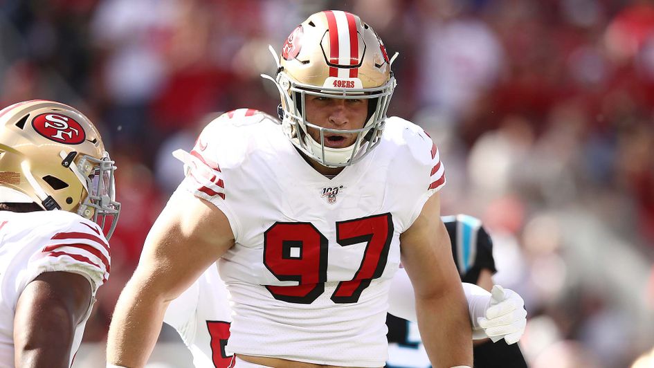Nick Bosa of the San Francisco 49ers in action in the NFL