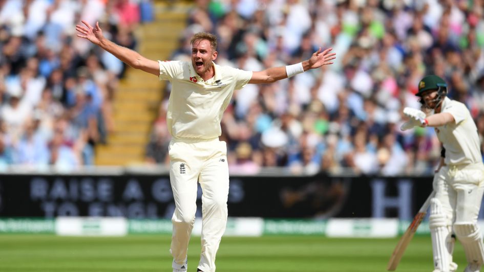 Stuart Broad celebrates