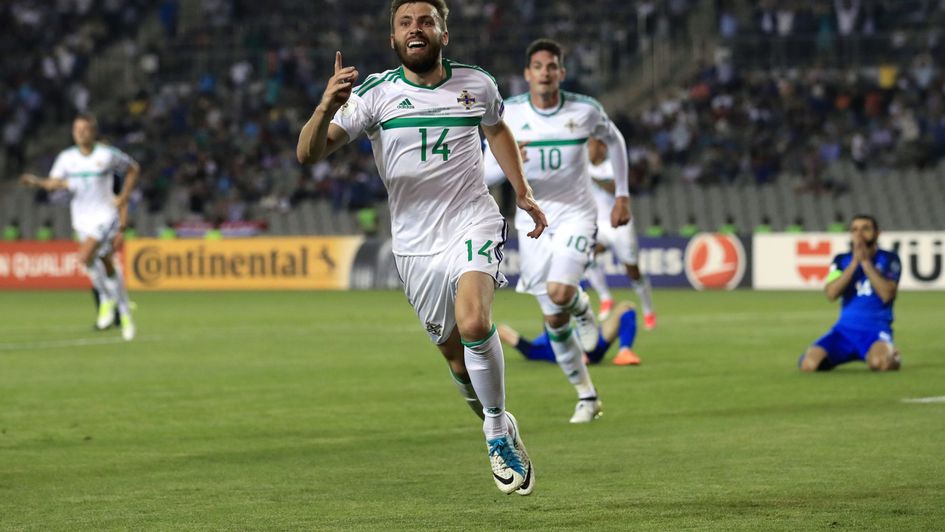 Stuart Dallas celebrates