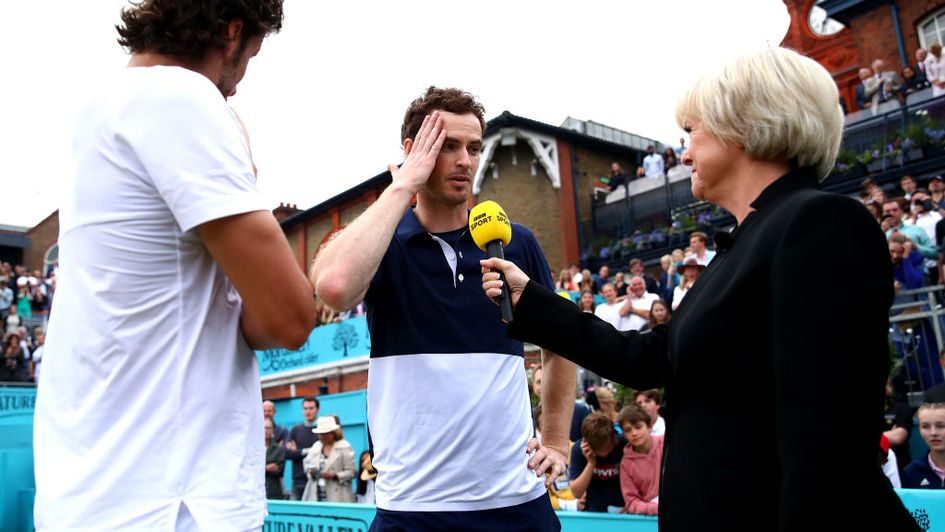 Andy Murray speaks to BBC Sport's Sue Barker