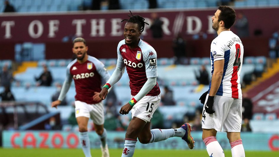 Bertrand Traore put Aston Villa 1-0 up against Crystal Palace