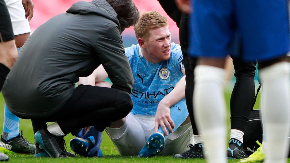 Kevin De Bruyne suffered an injury against Chelsea