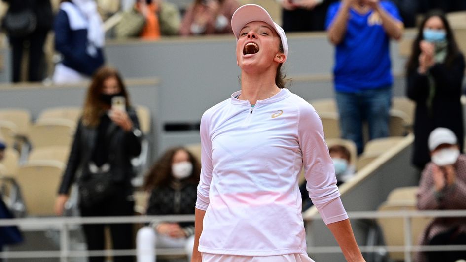 Iga Swiatek: Celebrations for the Polish ace during her 2020 French Open final win over Sofia Kenin