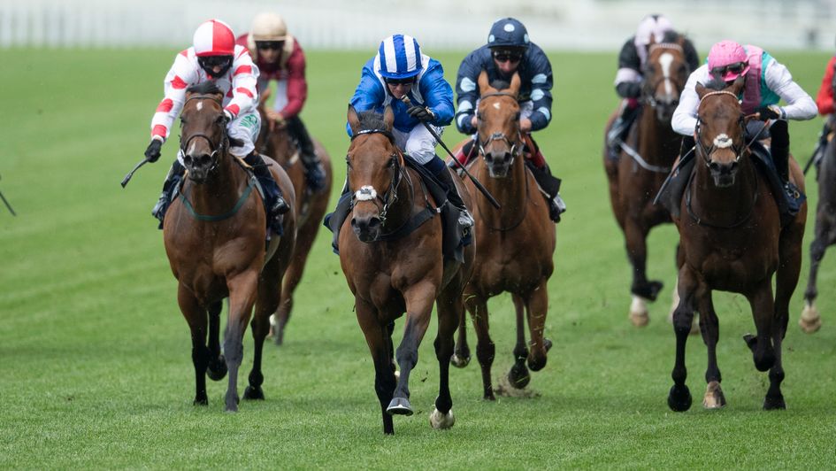 Liberty Beach (left) in action at Royal Ascot