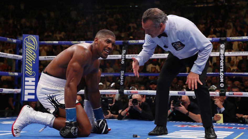 Anthony Joshua is down and out