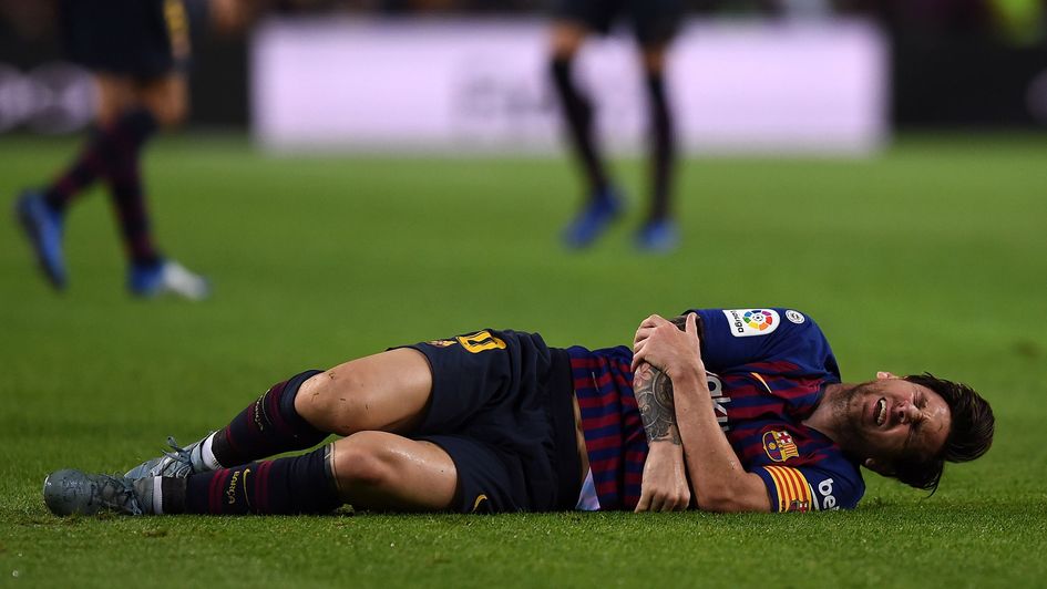 Lionel Messi fractured his right arm in the win over Sevilla