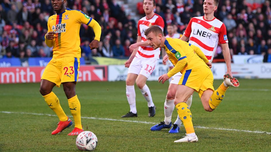 Max Meyer scores Palace's second goal against Doncaster