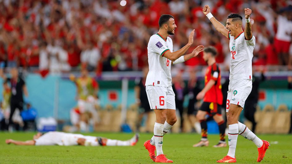 Morocco celebrate victory over Belgium