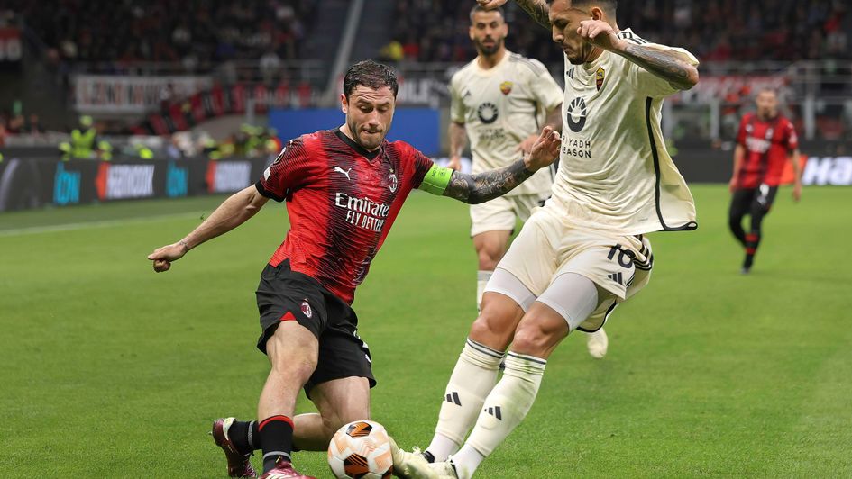 Leandro Paredes (right) going in hard in the first leg