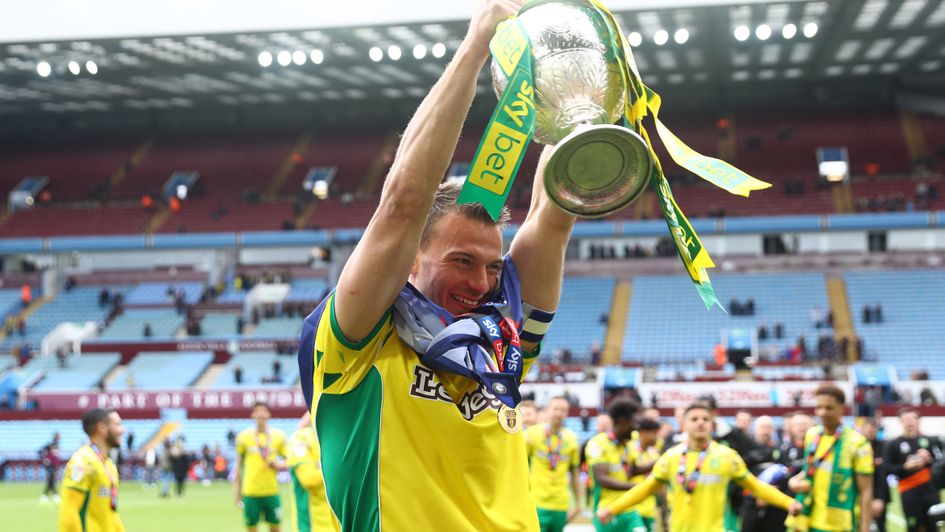 Christoph Zimmermann: Norwich City defender lifts Sky Bet Championship trophy