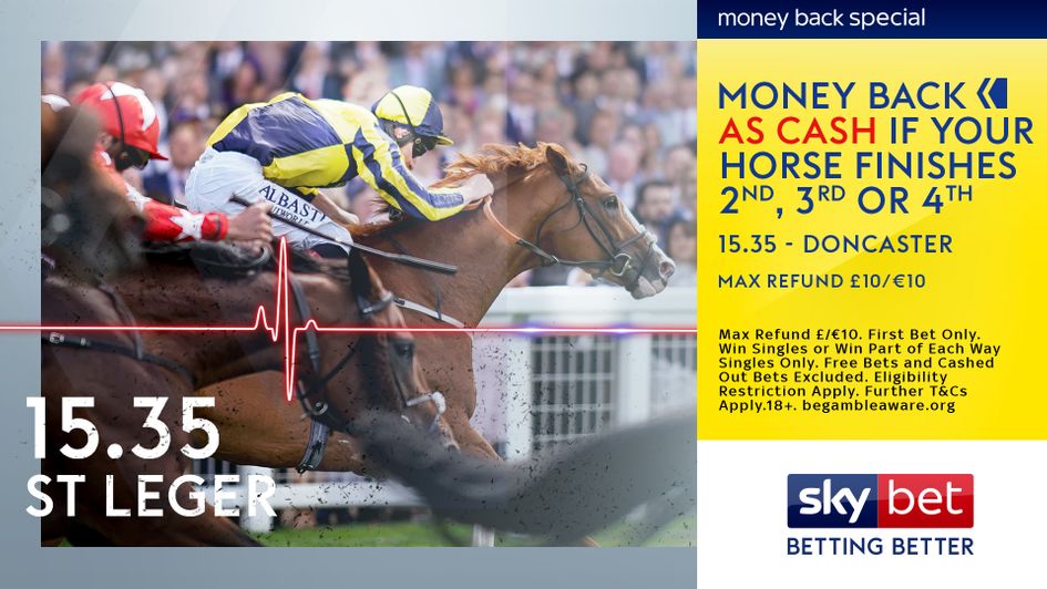 It's cash back with Sky Bet if your horse is 2nd, 3rd or 4th in the Leger