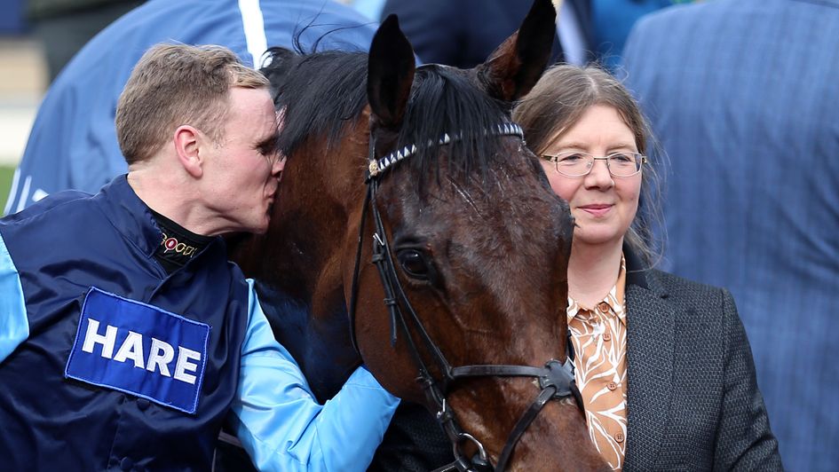 Thanks mate - Tom Cannon with a kiss for Edwardstone
