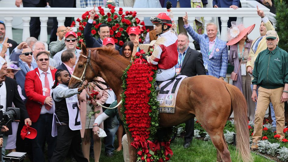 Jockey Sonny Leon on Rich Strike