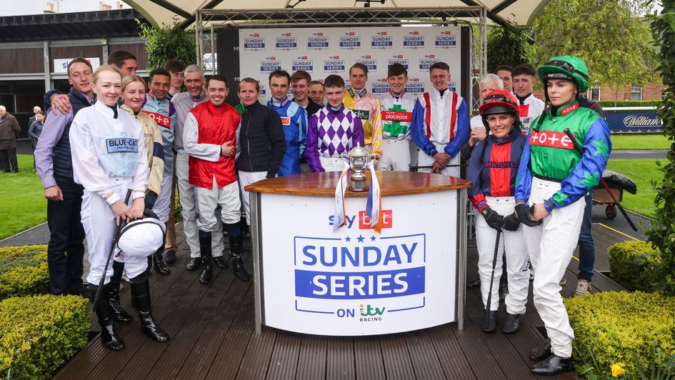The Sunday Series jockeys line up at Musselburgh