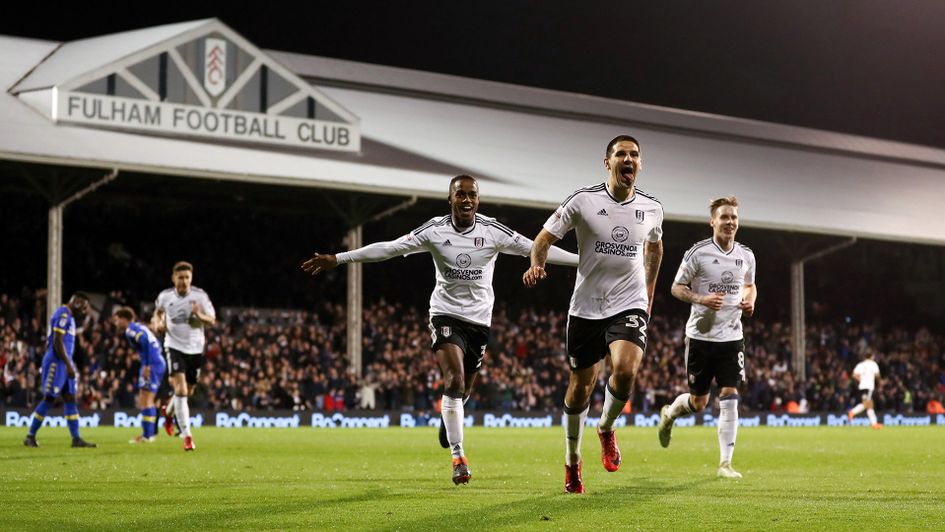 Aleksandar Mitrovic celebrates scoring for Fulham