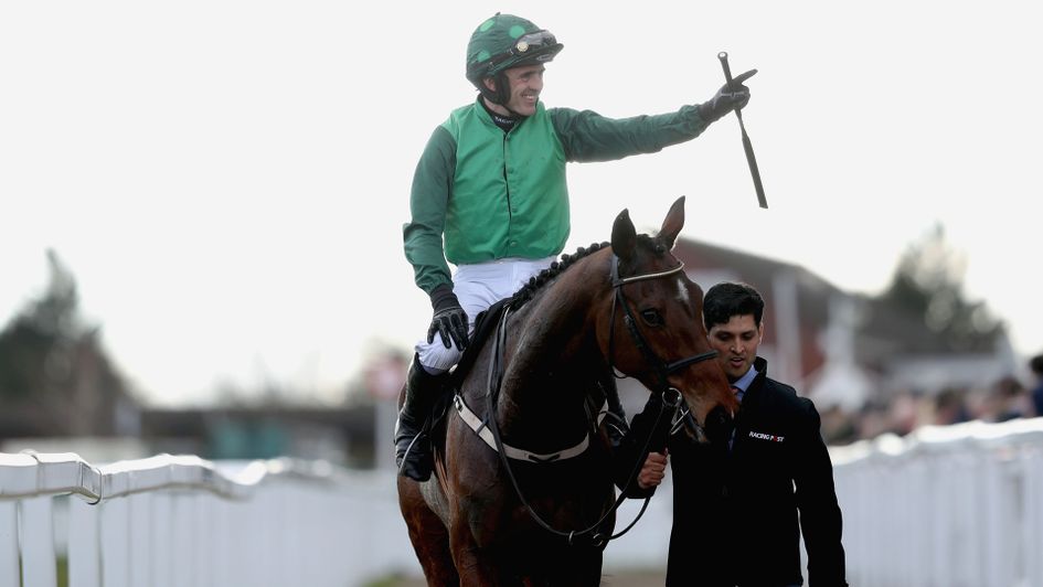 Ruby Walsh salutes the crowd after winning the Arkle on Footpad