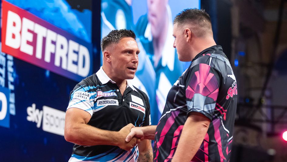Gerwyn Price and Daryl Gurney (Picture: Taylor Lanning/PDC)