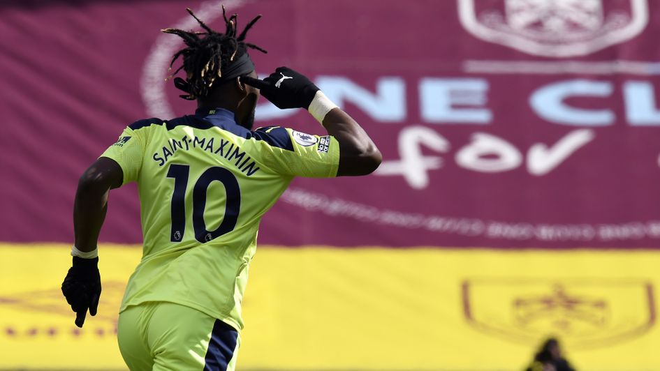Allan Saint-Maximin celebrates his goal against Burnley