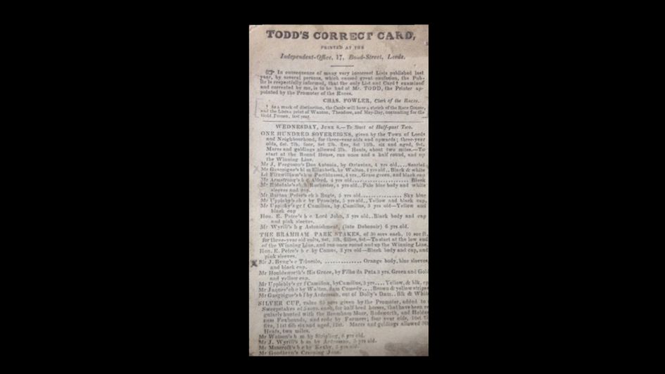 Todd’s Correct card (reproduced with permission of Local and Family History department of Leeds Central Library)