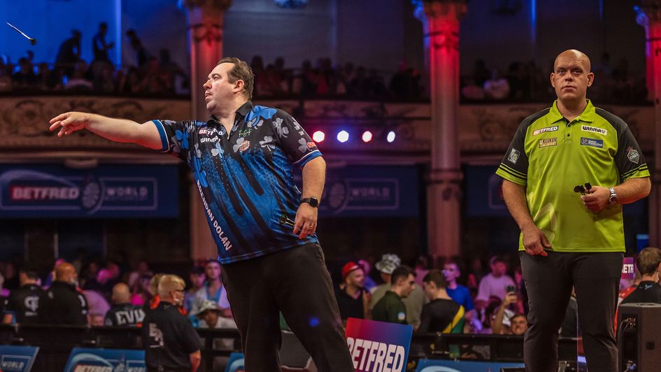 Brendan Dolan and Michael van Gerwen (Picture: PDC)