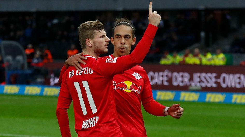 Timo Werner with Yussuf Poulsen